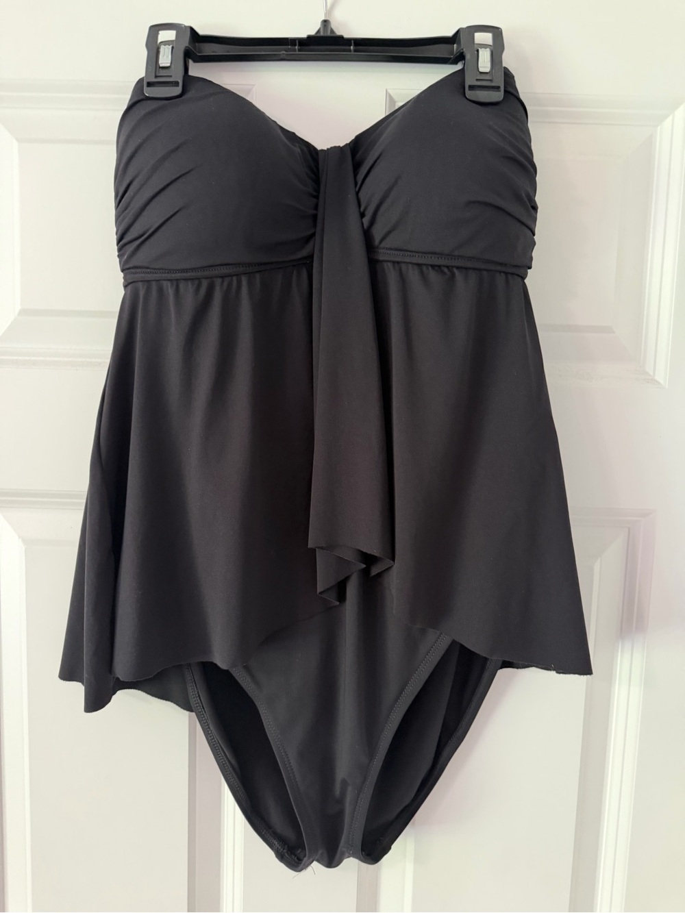 La Blanca Black Strapless tiered One-Piece Swimsuit